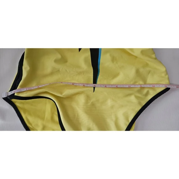 Wildfox Yellow One Piece Bathing Suit with Lightning Bolt, M, NWT✔️ - Picture 8 of 9